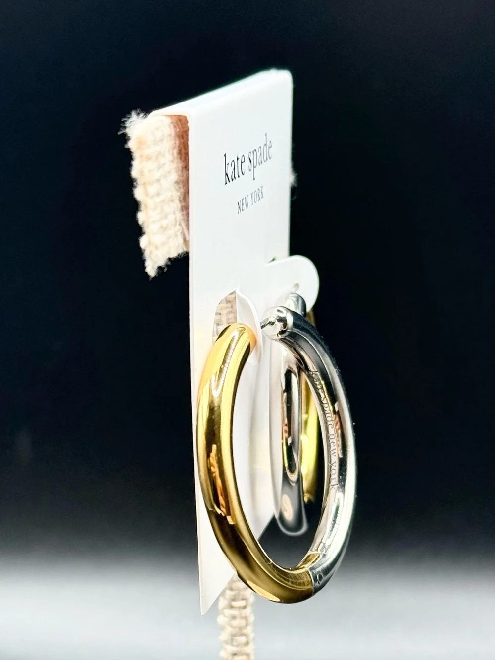Kate Spade Gold/Silver Tone Interlock Hoop Earrings